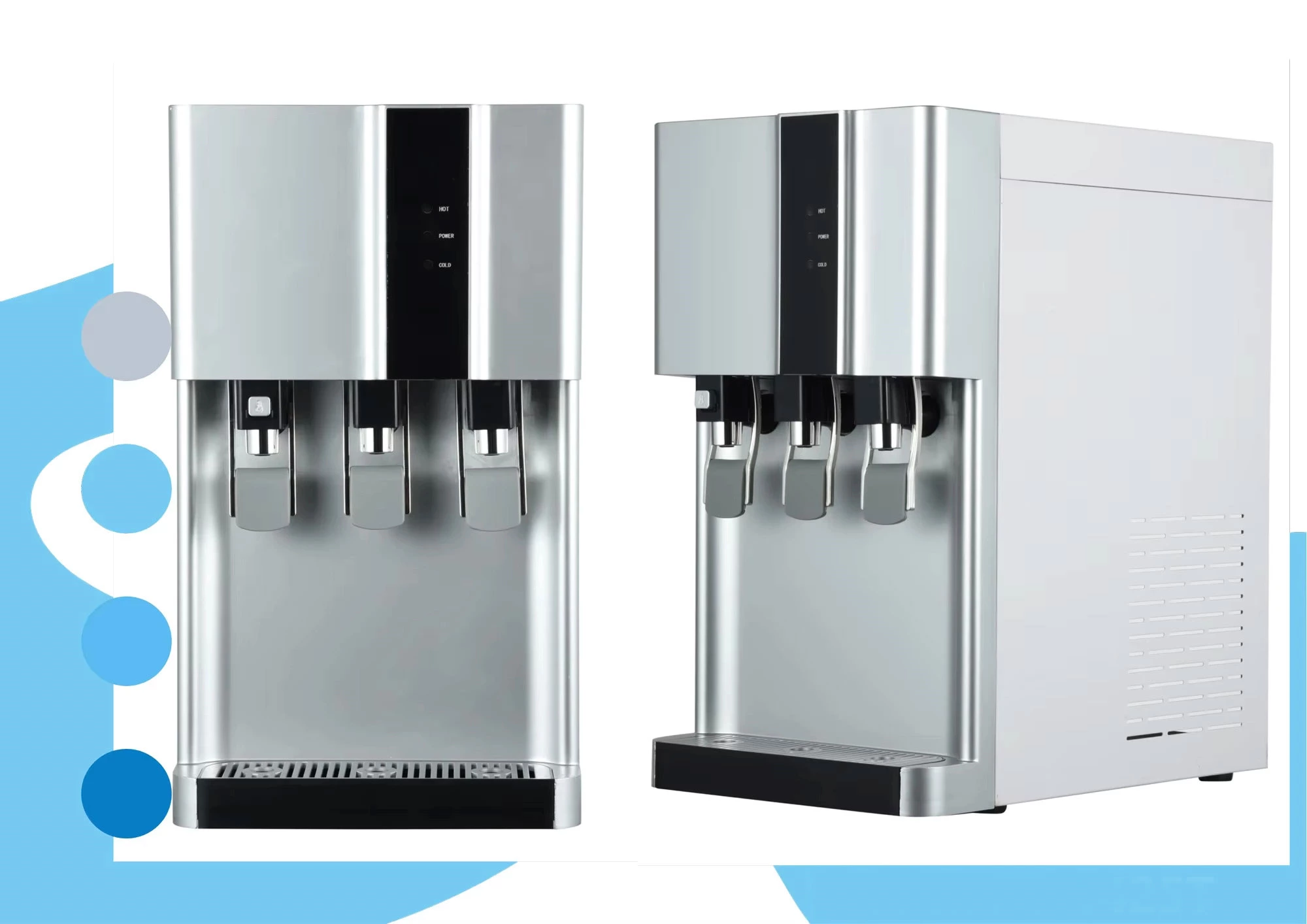 Counter Top Electric Home Water Filter System Purified Direct Piping Hot and Cold Water Dispenser