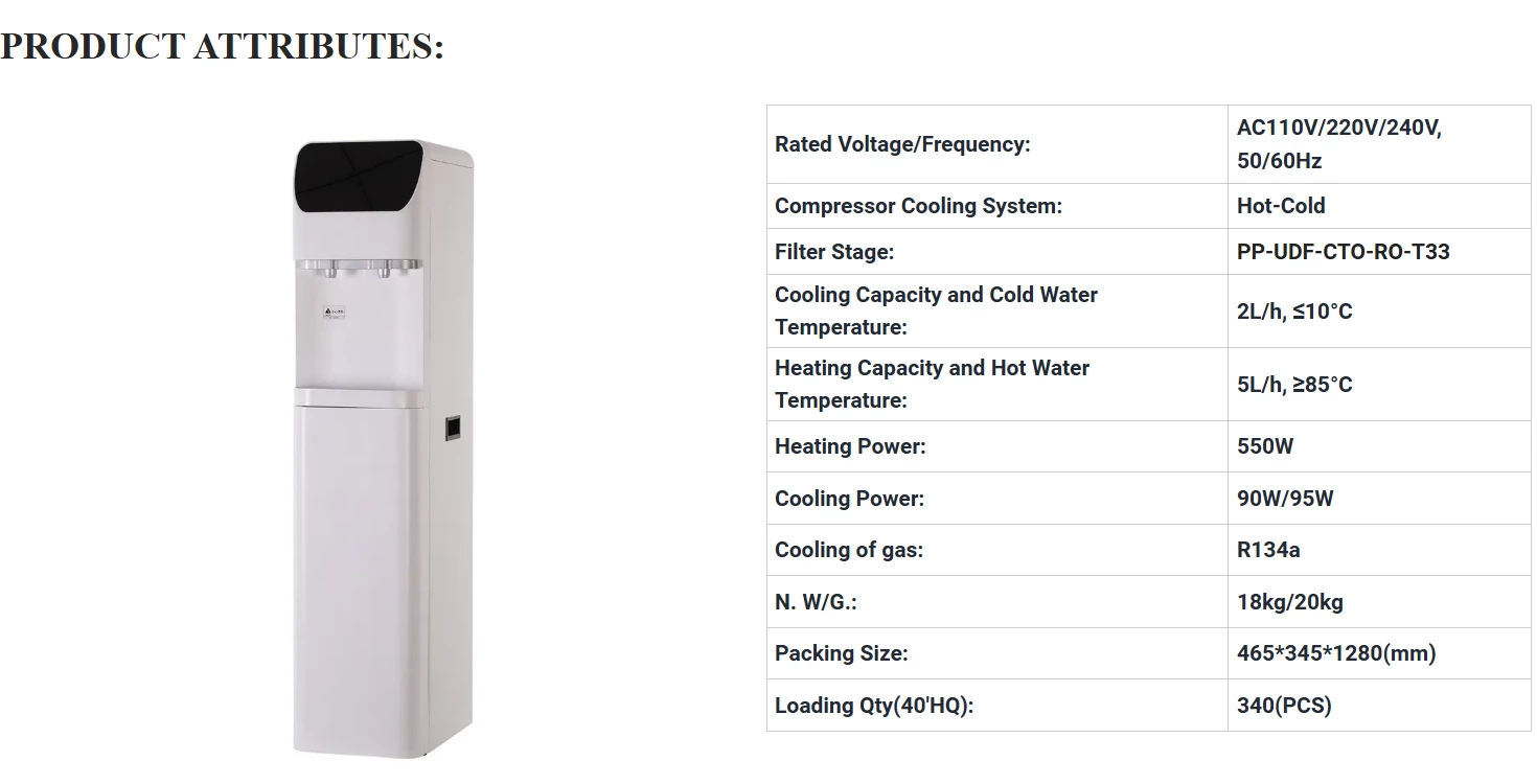 Vertical Digital Display Hot Warm Cold RO UF Floor Standing Water Dispenser