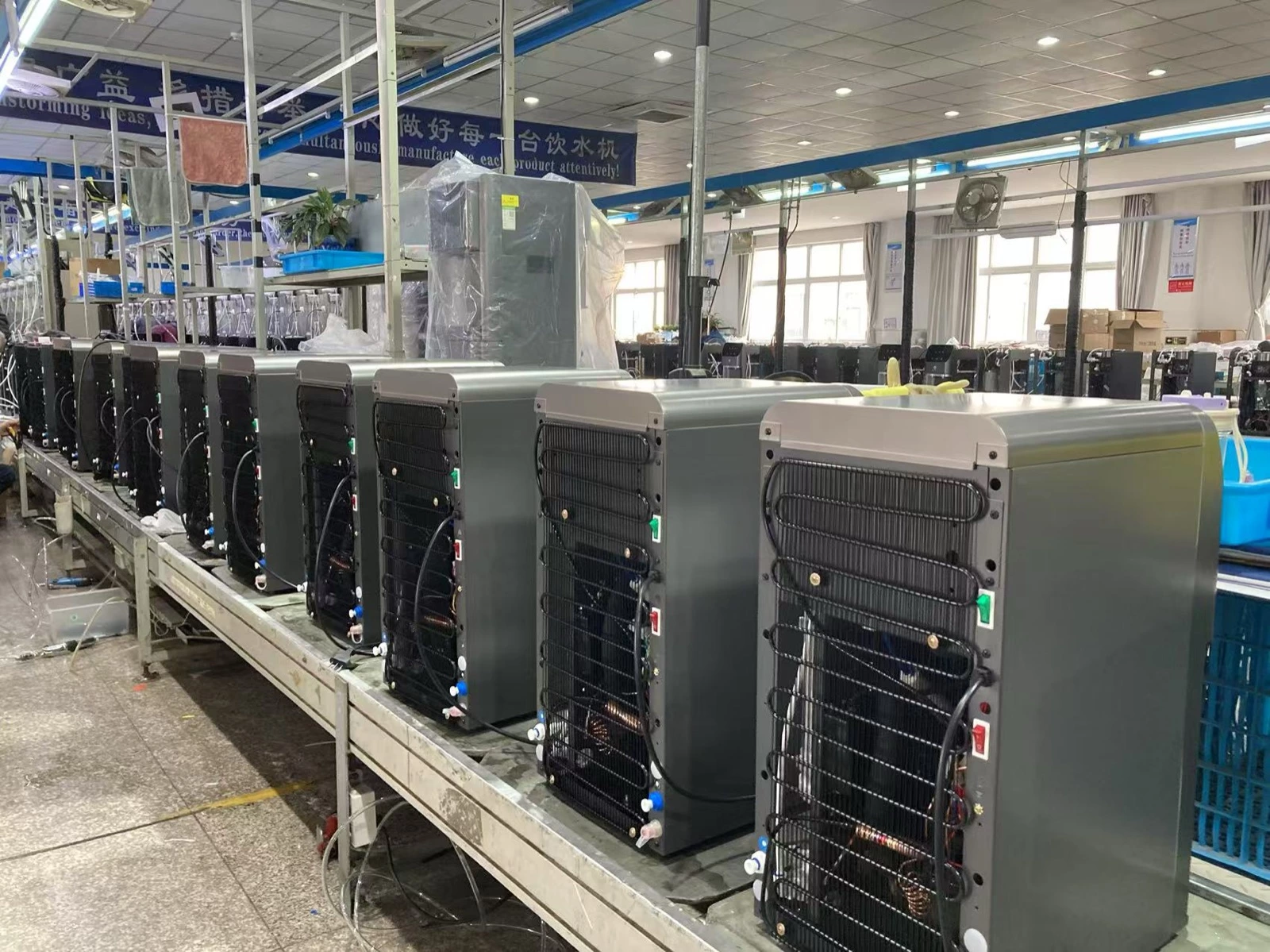 Compressor cooling water dispenser production line