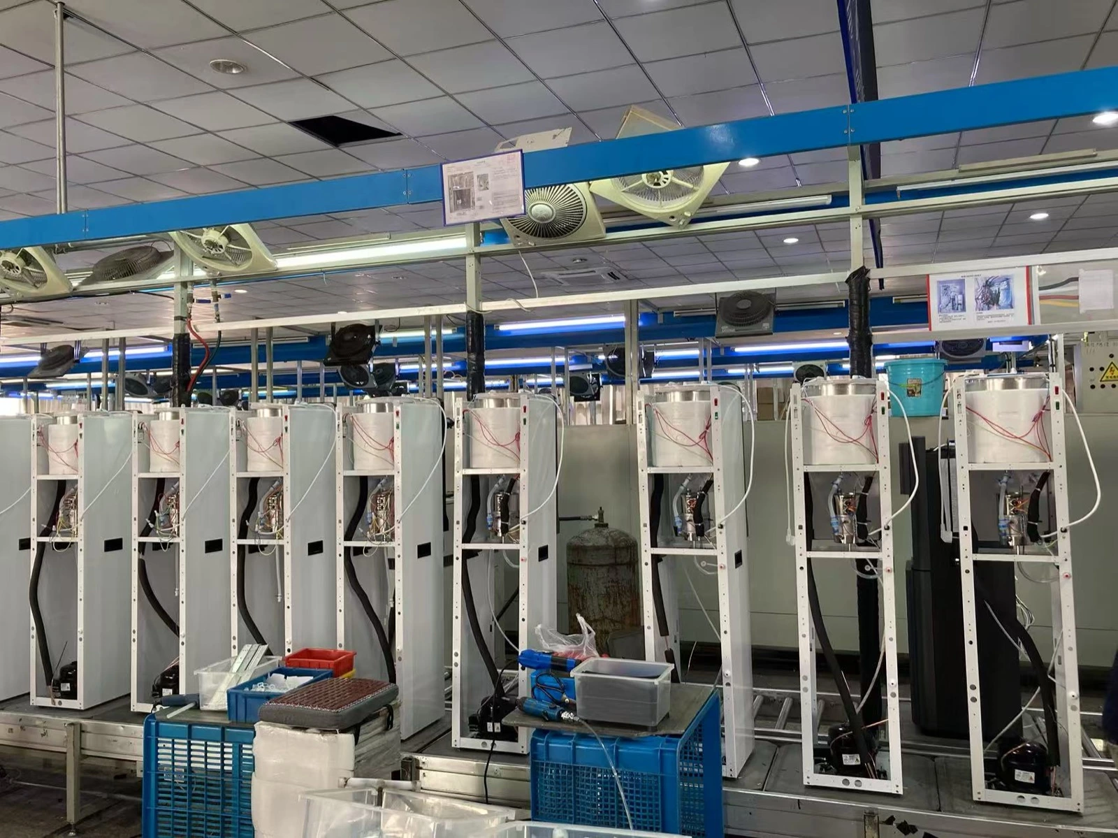 Water dispenser assembly process at an OEM factory