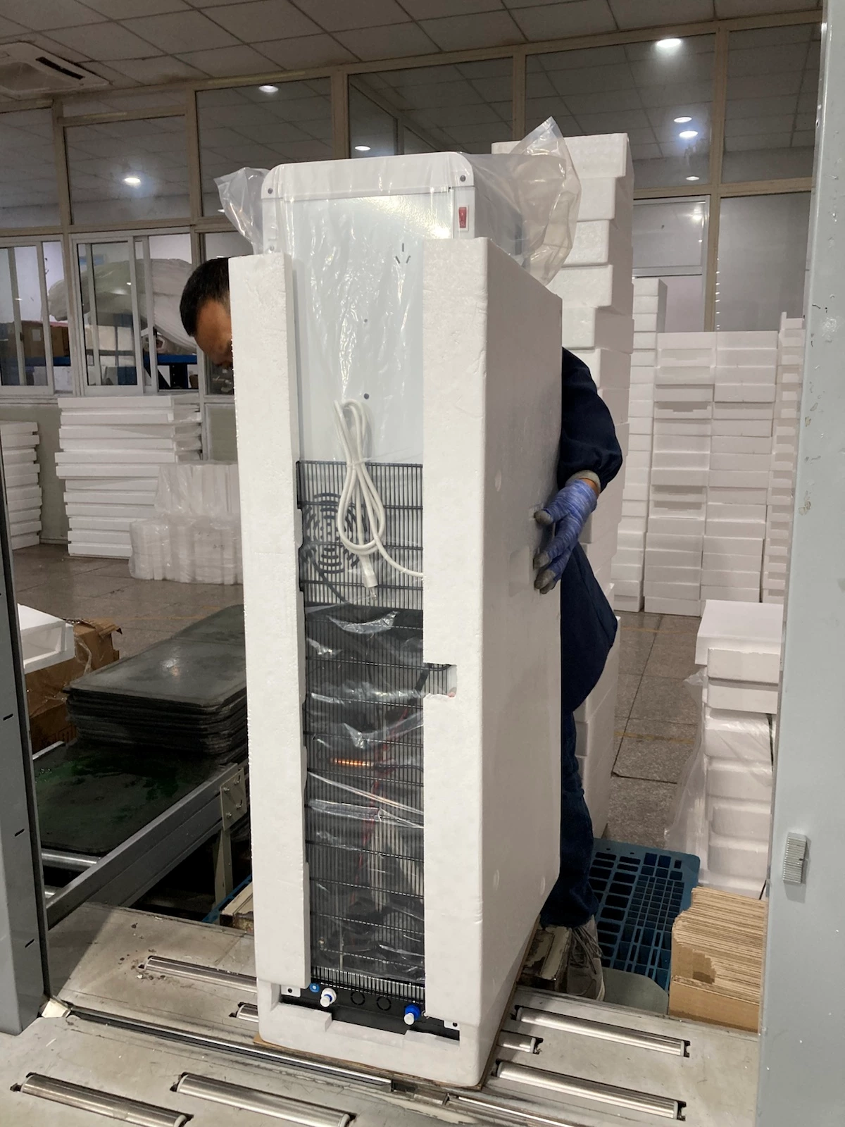 Water dispenser protective packaging preparation