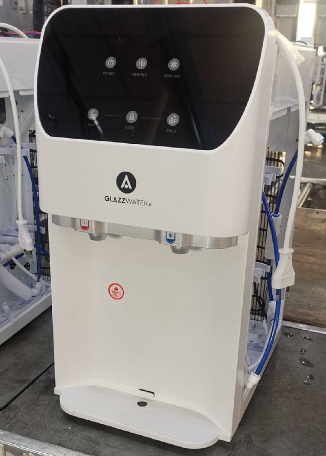White countertop dispenser with private-label logo