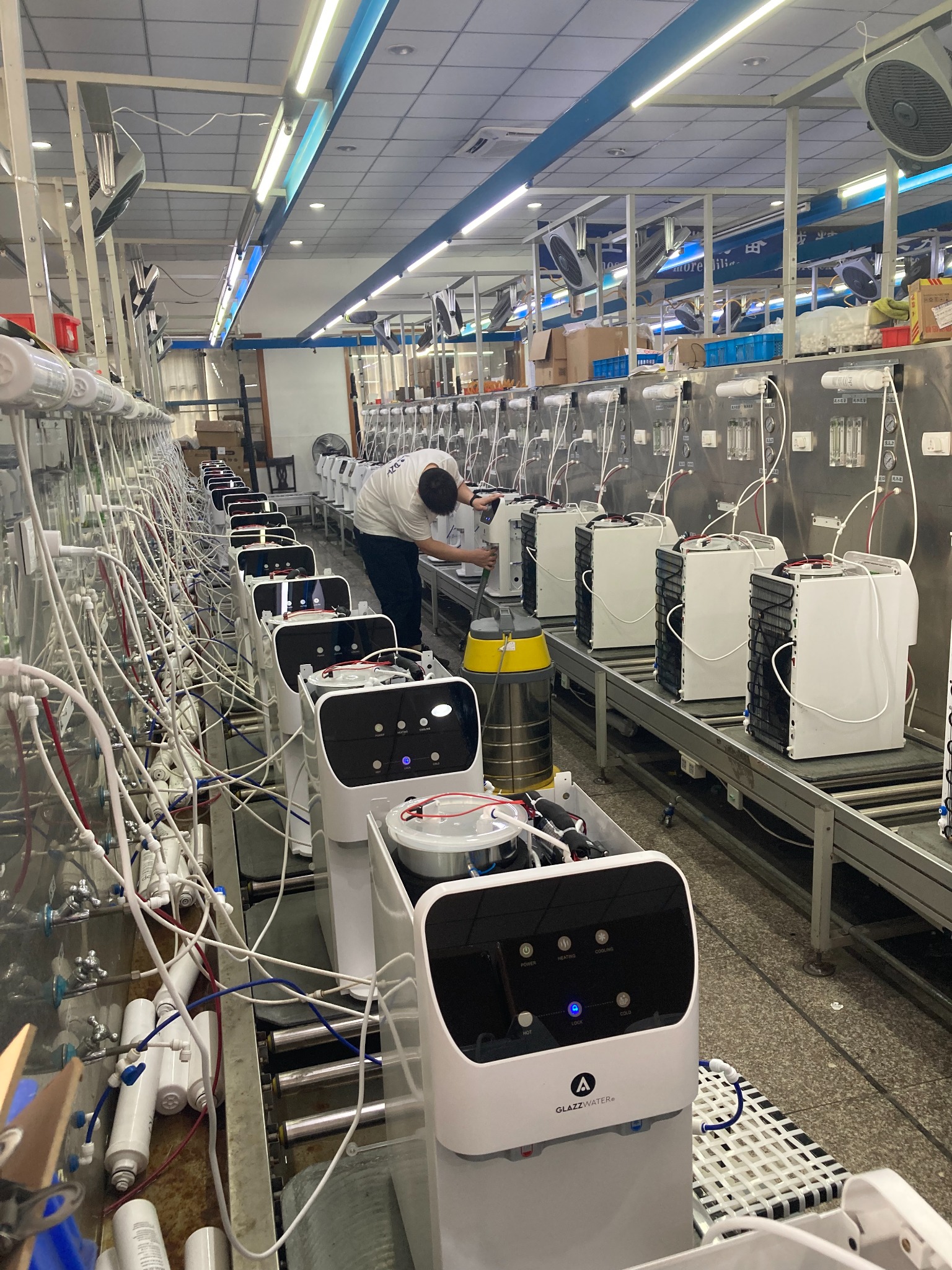 Countertop dispensers in production-line environment