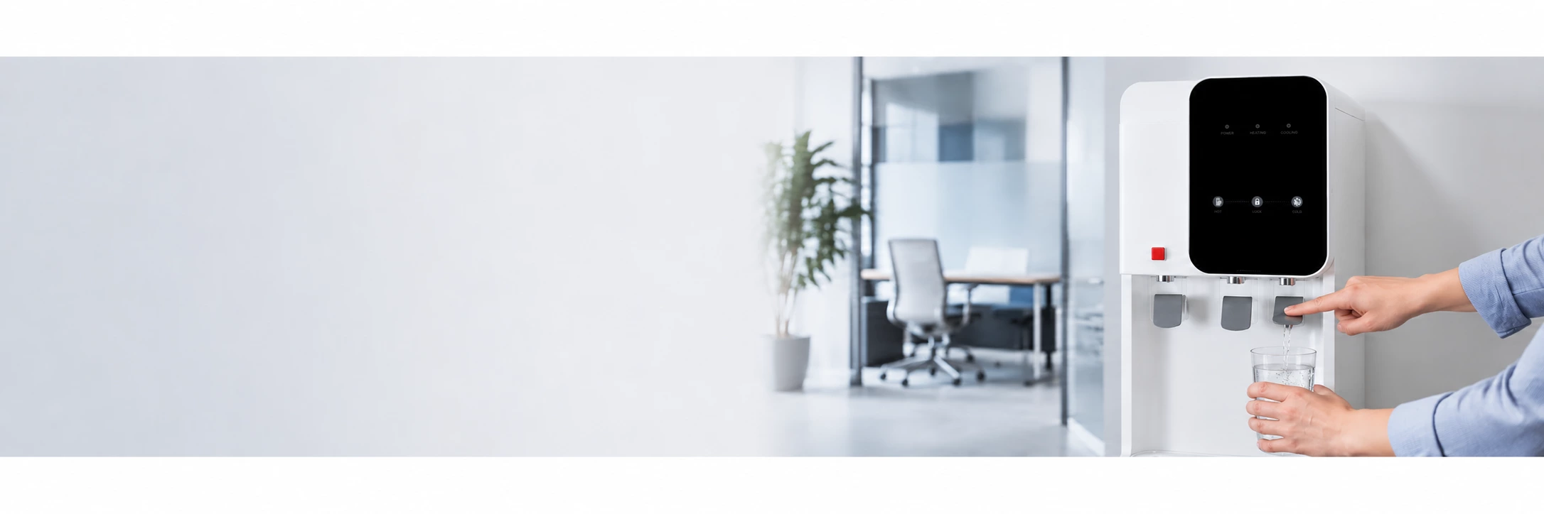 Commercial free standing water dispenser in office application scene